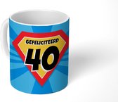 Mok - Koffiemok - Verjaardag cadeau - 40 jaar - Superheldencape - Mokken - 350 ML - Beker - Koffiemokken - Theemok