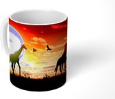 Mok - Afrikaanse giraffen tegen de zon - 350 ML - Beker