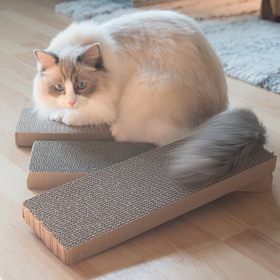 Navaris cardboard scratching tunnels for cats - Crab cardboard set of 3 pieces - 2 cat tunnels and 1 roll - Cat cardboard for relaxation and play