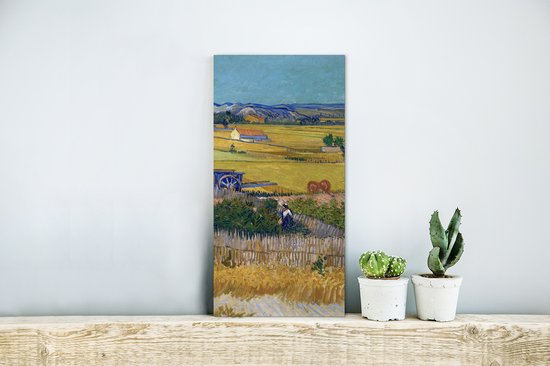 Décoration murale Métal - Peinture Aluminium - La Moisson - Vincent van Gogh - 20x40 cm