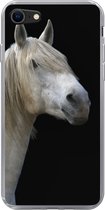 Telefoonhoesje Geschikt voor iPhone 8 hoesje - Paarden - Schimmel - Zwart - Siliconen Telefoonhoesje