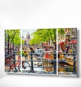 Painting Expert® Schilderen op nummer Volwassenen - Schilderen op nummer Kinderen - Drieluik Amsterdam - 80x150cm - Exclusief Lijst (24 kleurtjes)