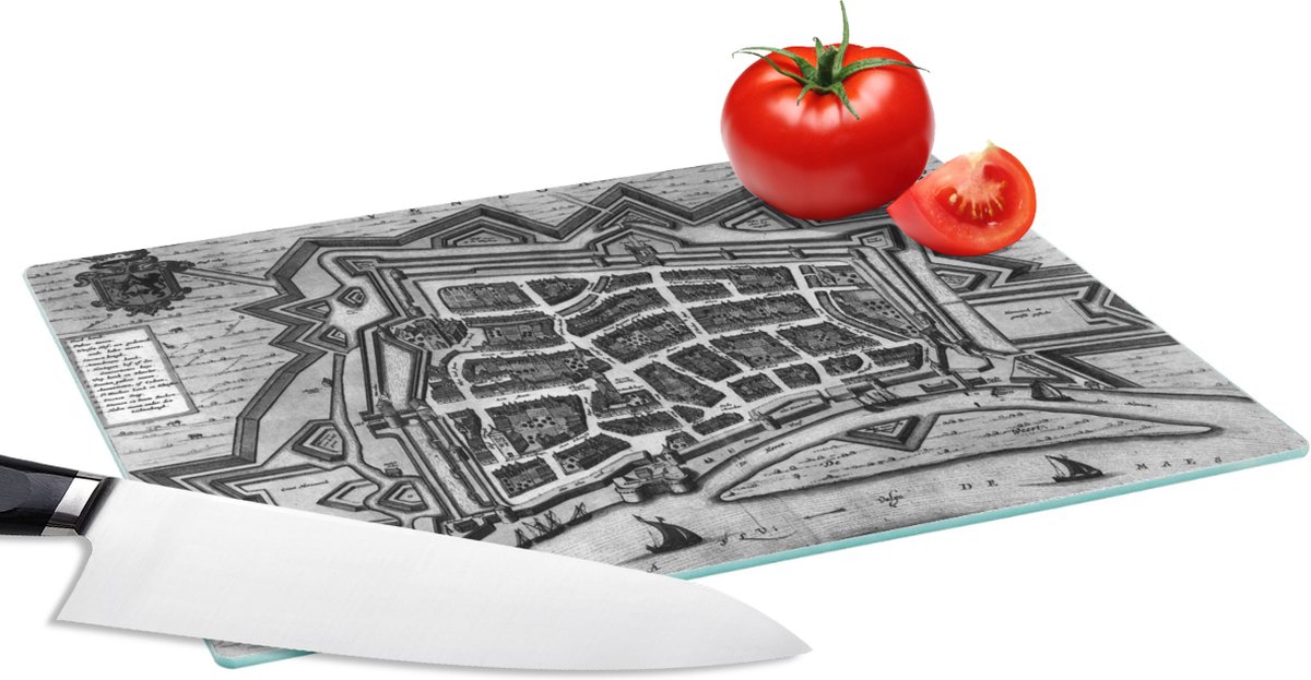 Glazen Snijplank - 28x20 - Plattegrond - Venlo - Geschiedenis - Snijplanken Glas