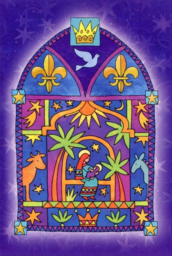Dubbele Religieuze Kerstkaarten 3 6 stuks