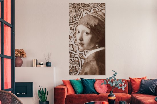 Peinture sur toile Fille à la perle - Vermeer - Motifs - 80x160 cm - Déco Décoration murale