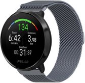 Milanees Smartwatch bandje - Geschikt voor  Polar Vantage M Milanese band - space grey - Strap-it Horlogeband / Polsband / Armband