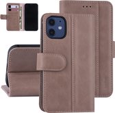 iPhone 12 Mini Book Case hoesje - Roze - PU leather