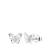 Boucles d'oreilles en argent zircone papillon