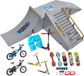 Maenor® Vinger Skateboard Park Mega - met Ramp - Speelgoed - Complete Set - Fingerboard Skatepark - Mini Skateboard - Vinger Step - Vinger BMX - met Accessoires