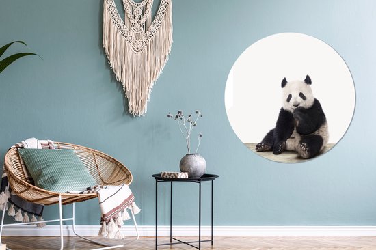 Cercle mural - Cercle mural - ⌀ 90 cm - Plastique - Animaux - Panda - Zwart - Wit