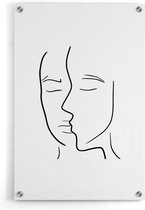 Walljar - Half Face - Muurdecoratie - Plexiglas schilderij