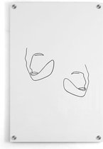 Walljar - Outline Faces - Muurdecoratie - Plexiglas schilderij