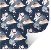 Muurstickers - Sticker Folie - Astronaut - Raket - Ruimte - Kids - Jongens - Meisjes - Kinderen - 30x30 cm - Plakfolie - Muurstickers Kinderkamer - Zelfklevend Behang - Zelfklevend behangpapier - Stickerfolie