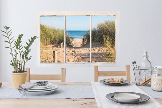 Stickers Stickers muraux - Transparent - Plage - Mer - 90x60 cm - Film adhésif