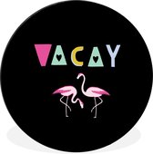 WallCircle - Tableau - Summer Flamingo Xxl - Multicolore - 120 X 120 Cm