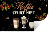 Stickers Stickers muraux - Café - Tasse à café - Zwart - 30x20 cm - Feuille adhésive - Cadeau pour femme - Cadeau pour mari