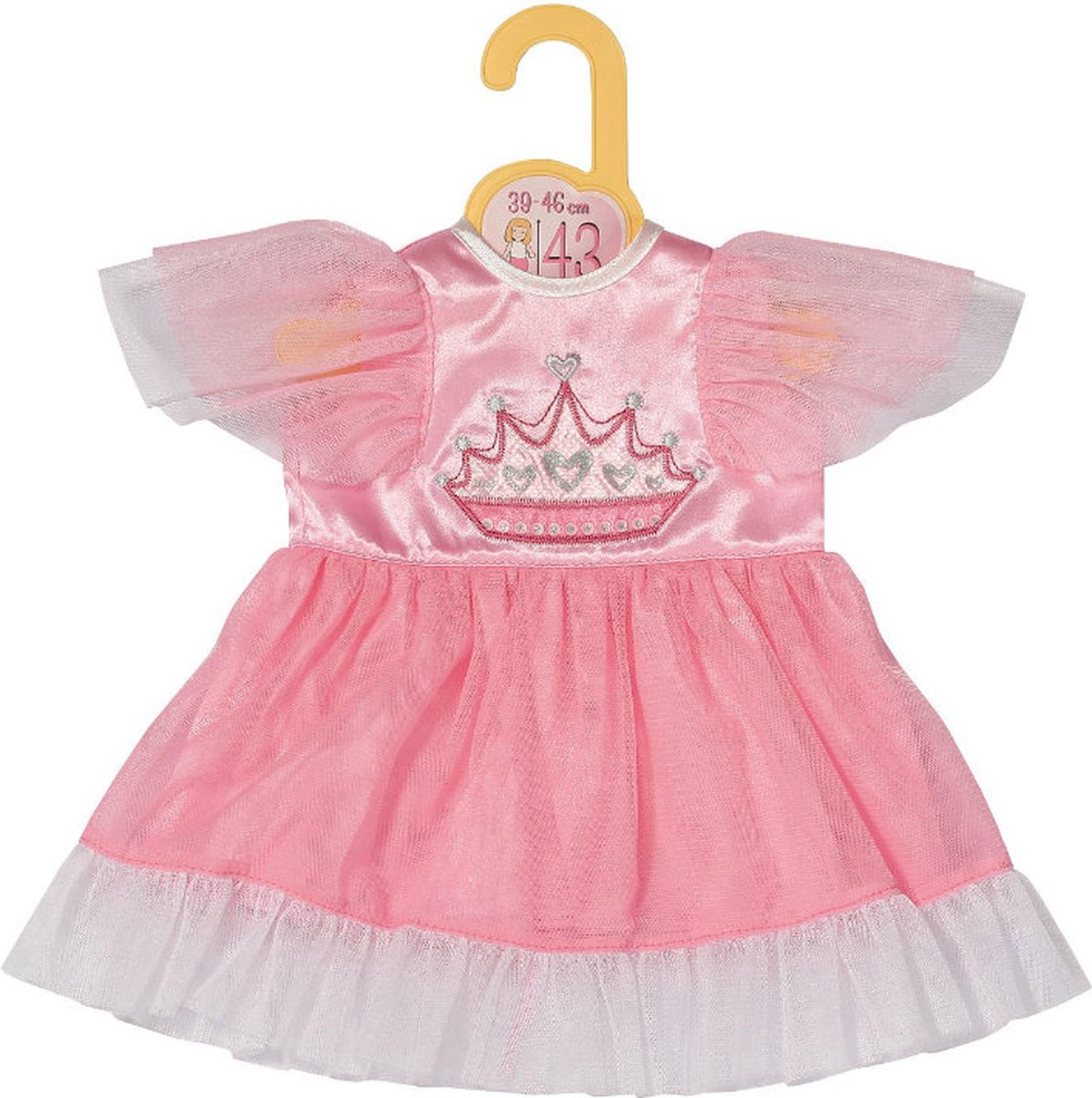 Dolly Moda - Prinsessen Jurk - Poppenkleding - 43cm - Roze