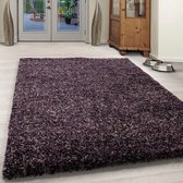 Paars Tapijt Hoogpolig Vloerkleed - 200x290cm- Modern - Woonkamer - Salon - Slaapkamer - Eetkamer