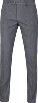 MAC - Lennox Chino Herringbone Grijs Blauw - Slim-fit - Chino Heren maat W 32 - L 34