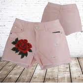 Short met bloem roze -s&C-122/128-Korte broeken