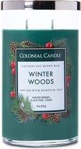 Colonial Candle – Classic Cylinder Winter Woods - 538 gram | geurkaars voor winter en kerst | fris en kruidig | bessen, cederhout, rozemarijn, tijm