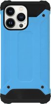 WLONS Rubber Kunststof Bumper Case Hoesje Geschikt voor iPhone 13 Pro - Blauw