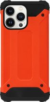 WLONS Rubber Kunststof Bumper Case Hoesje Geschikt voor iPhone 13 Pro - Oranje
