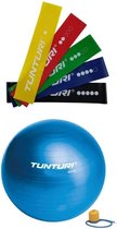 Tunturi - Fitness Set - Weerstandsbanden 5 stuks - Gymball Blauw 65 cm