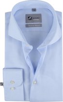 Suitable - Overhemd Travel Blauw Jacquard - 40 - Heren - Slim-fit