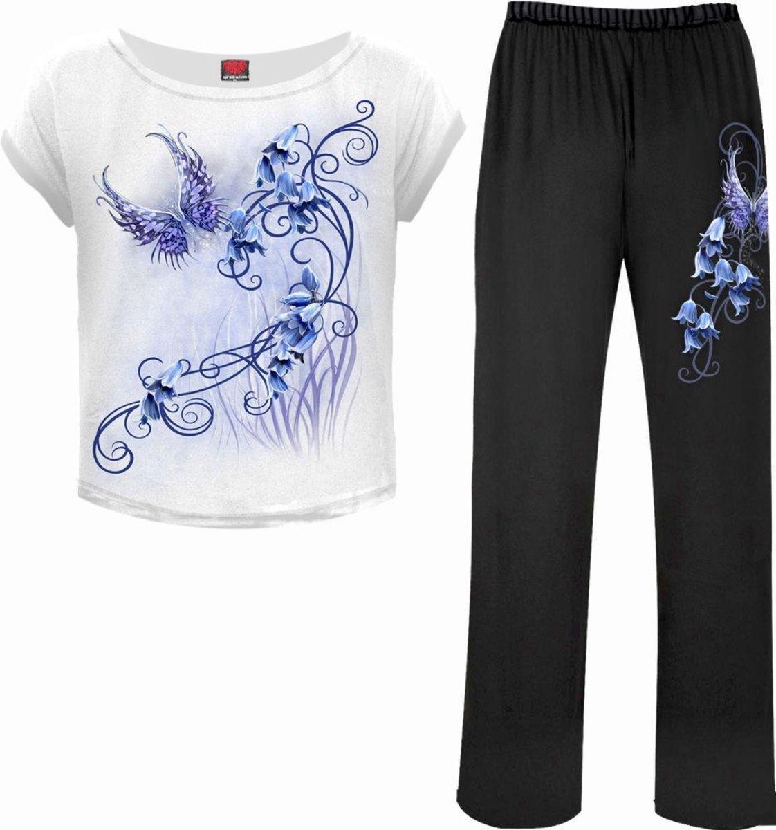 Spiral - BLUEBELL FAIRY Pyjama - XL - Zwart/Wit