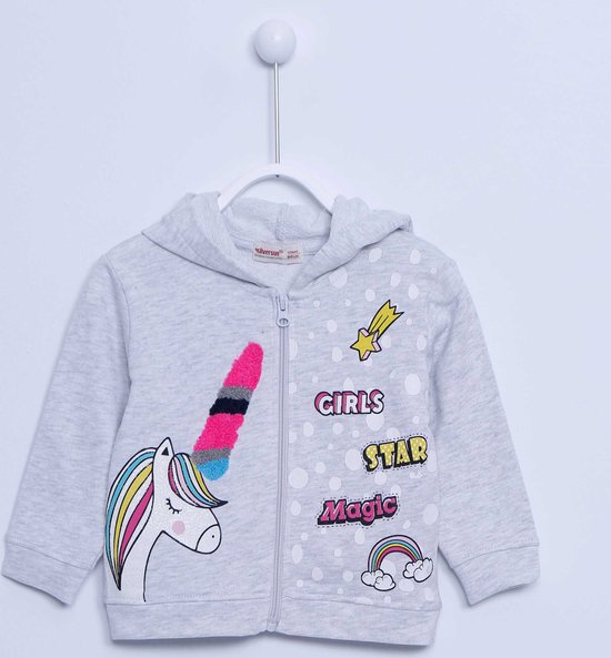 alisé Magic baby sweatshirt unicorn met capuchon Grijs 74