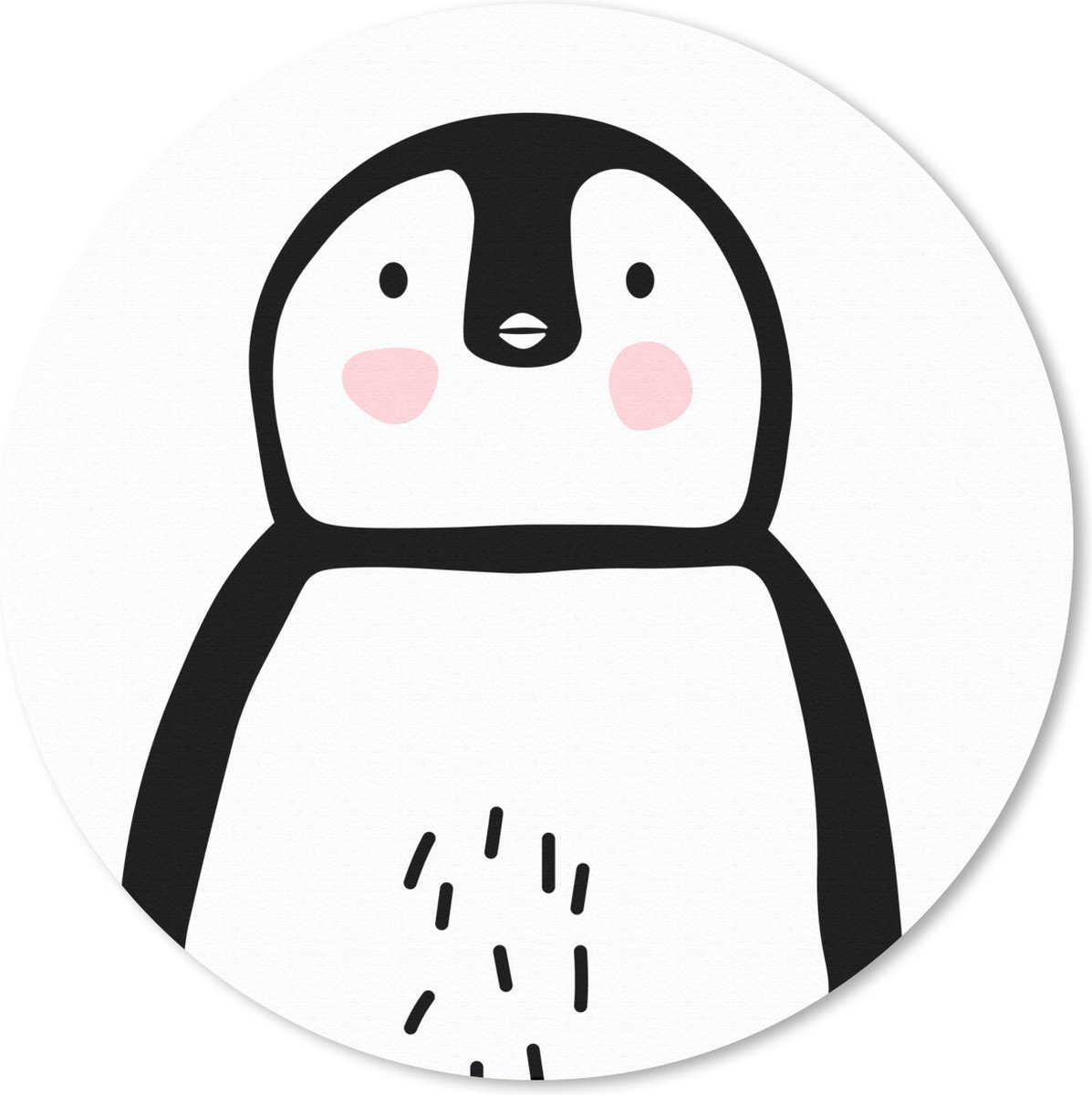 Muismat rond 30x30 cm - Mousepad Pinguïn - Kinderen - Dieren - Ronde muismatten