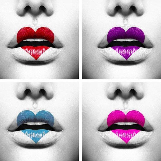Beloved lips – 100cm x 100cm - Fotokunst op PlexiglasⓇ incl. certificaat & garantie.