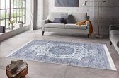 Perzisch tapijt velours Tabriz Casim - blauw/zilver 95x140 cm
