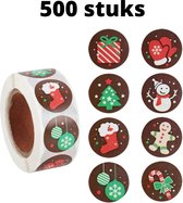Kerst stickers - Stickerrol kerst - 500 stuks - Kerst stickerrol - stickers kerst - feestdagen stickers - stikkers feestdagen