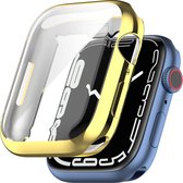 YONO Full Cover Bumper geschikt voor Apple Watch Series 7 / 8 (41 mm) - Screen Protector Hoesje iWatch - Goud