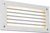 LED Tuinverlichting - Wandlamp Buitenlamp - Iona Hertom - 9W - Warm Wit 3000K - Rechthoek - Mat Wit - Aluminium