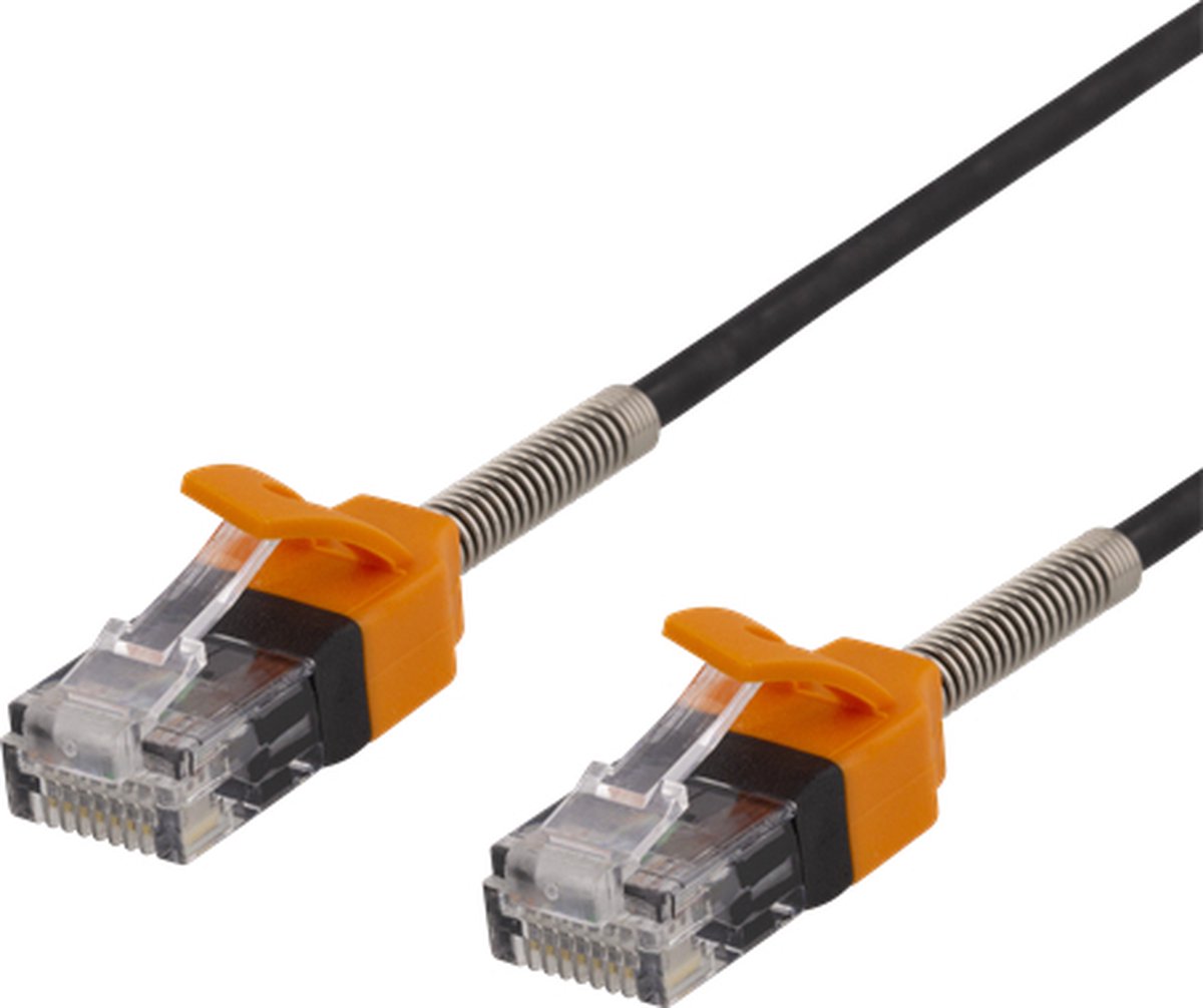 Deltaco GAM-036 RJ45 Cat6A Patch Kabel - 2 meter - Zwart/Oranje
