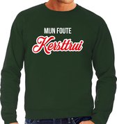 Mijn foute Kersttrui in sierlijke letters - groen - heren - Kerst sweater / Kerst outfit S