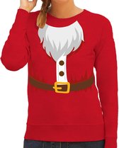 Kerstkostuum Kerstman verkleed sweater - rood - dames - Kerstkostuum trui / Kerst outfit M