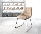 Gestoffeerde-stoel Elda-flex slipframe zwart beige vintage