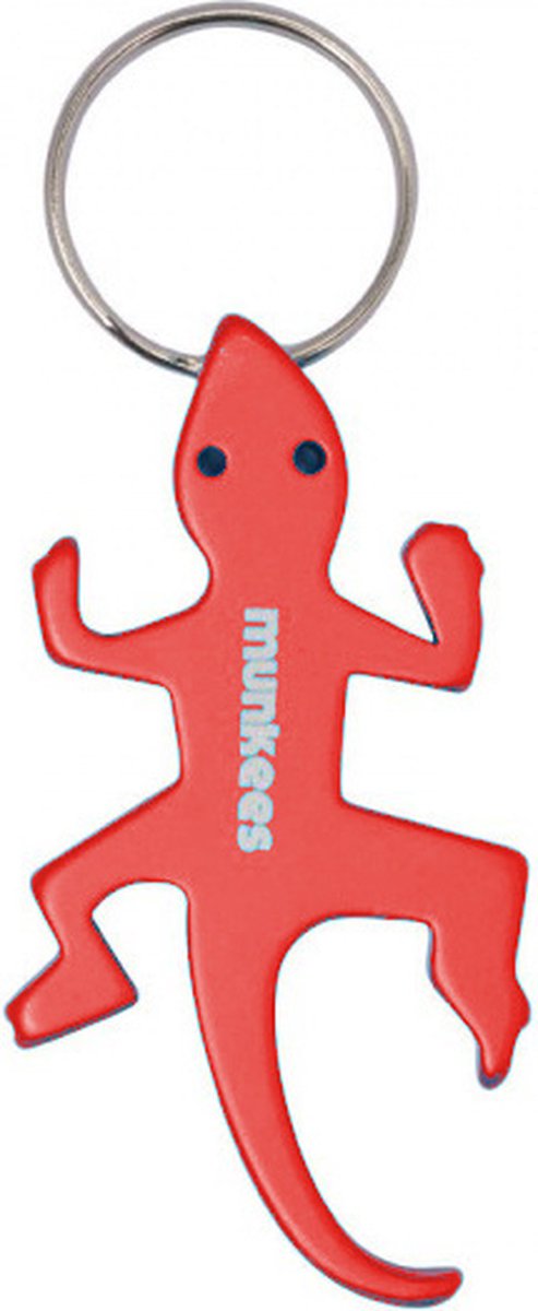 Munkees Flesopener Hagedis 6,6 Cm Staal Rood