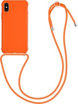 kwmobile telefoonhoesjegeschikt voor Apple iPhone X - Hoesje van siliconen met telefoonkoord - In fruitig oranje