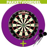 Winmau Pro SFB + Rubberen Surround (Paars) + 1 Set Brass Darts