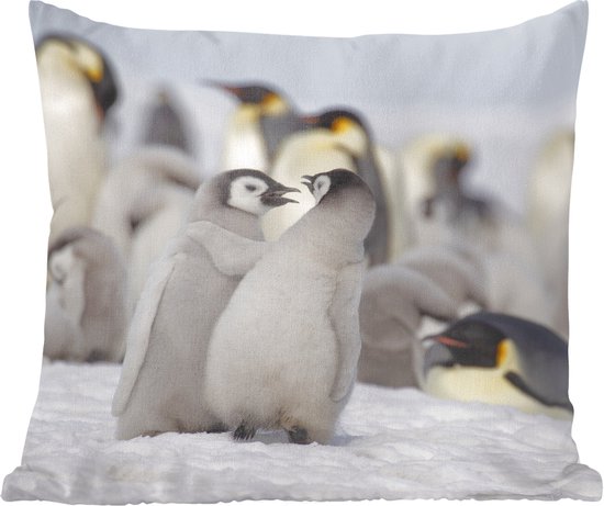Sierkussen - Pinguïns Sneeuw Dieren - Multicolor - 40 Cm X 40 Cm