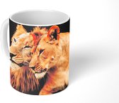 Mok - Leeuwen - Bruin - Dieren - 350 ML - Beker