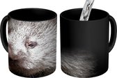 Magische Mok - Foto op Warmte Mok - Een zwart-wit  een wombat - 350 ML