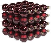 Oneiro's luxe kerstballen Bordeaux - SET VAN 64 - ø4 cm - kerstbal - luxe verpakking – kerstcollectie – kerstdecoratie – kerstboomhanger – kerstversiering