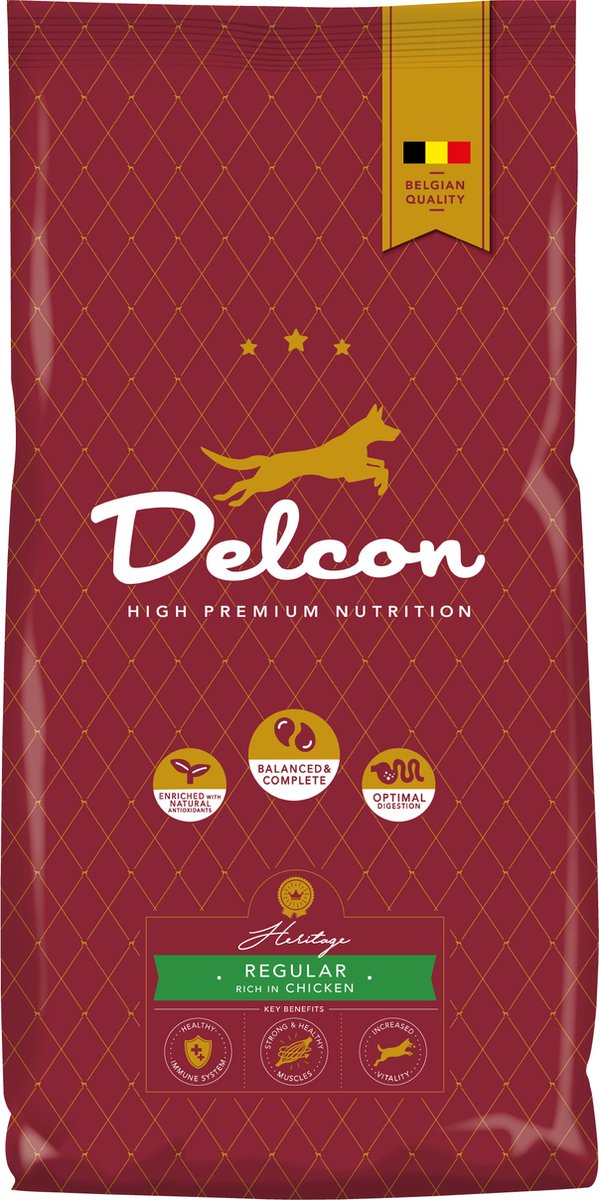 Delcon Delcon Adult Kip voor Medium en Maxi honden - 12 kg - Hondenbrokken