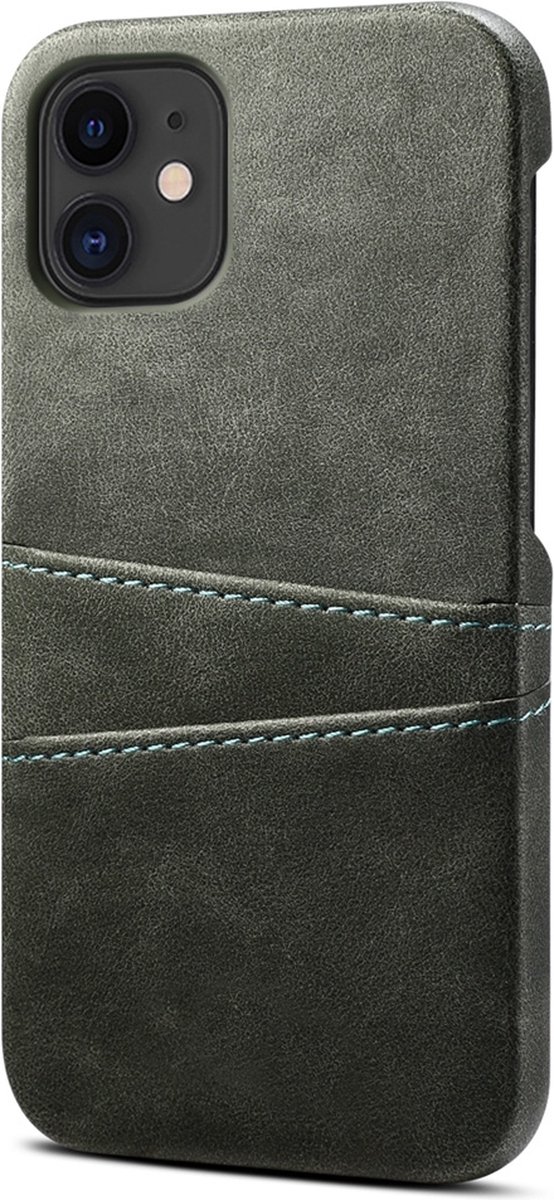 Mobiq - Leather Snap On Wallet iPhone 13 Pro Hoesje - grijs